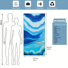 Microfiber Beach Towel Quick Drying 27.5x55 Water Absorbent Soft Towel