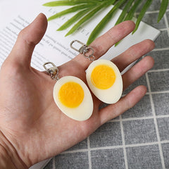 PVC Boiled Egg Keychain Bag Backpack Pendant Car Keychain