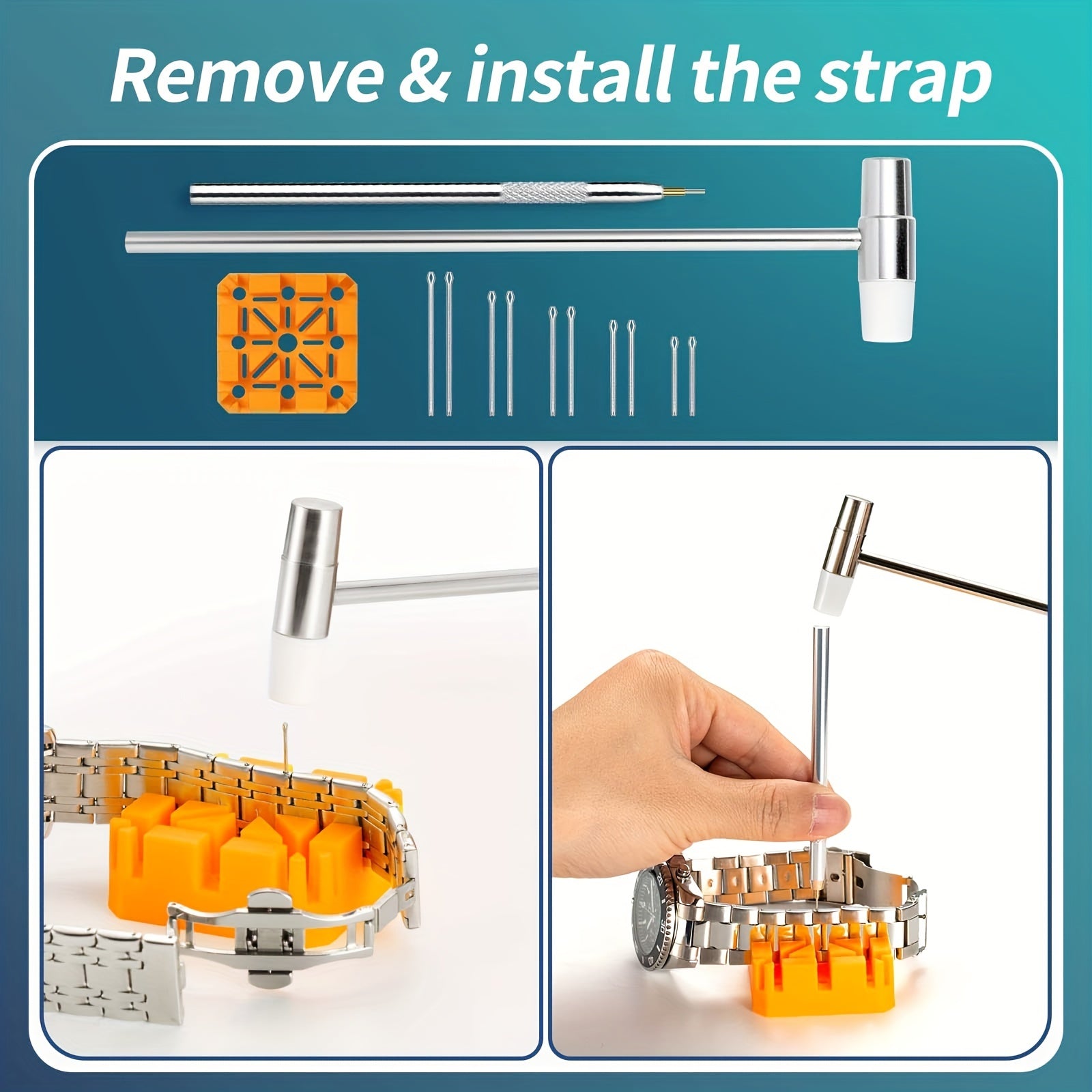 34pcs Watch Link Removal Tool Kit Professional Watch Band Replacement Tool Kit