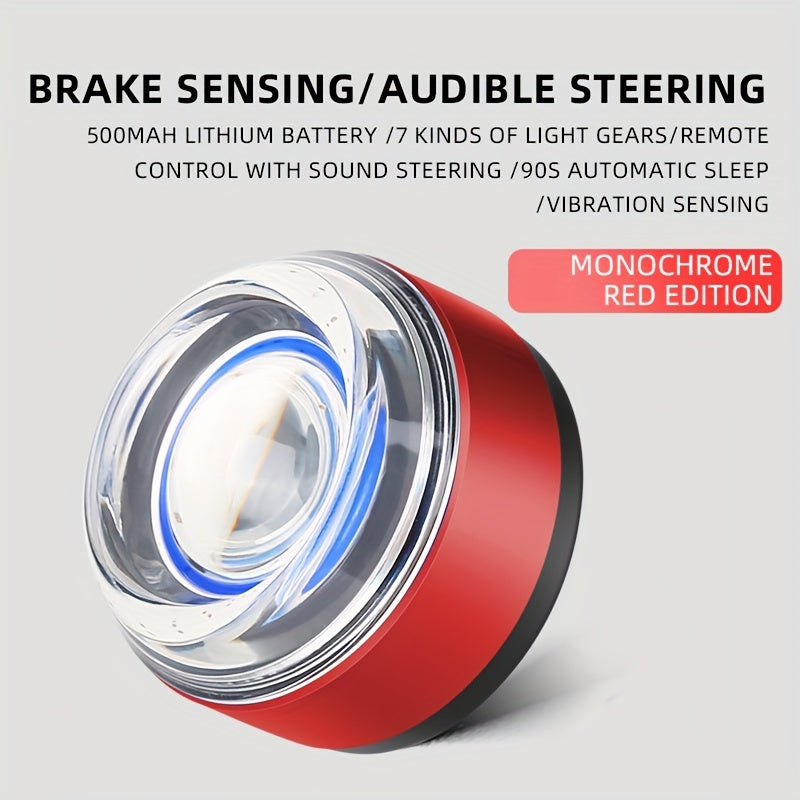 Bright Bike Turn Signal Brake Tail Light IPX6 Waterproof Remote Control USB Rech