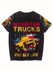 Kids' MONSTER TRUCKS Print Short Sleeve Tee