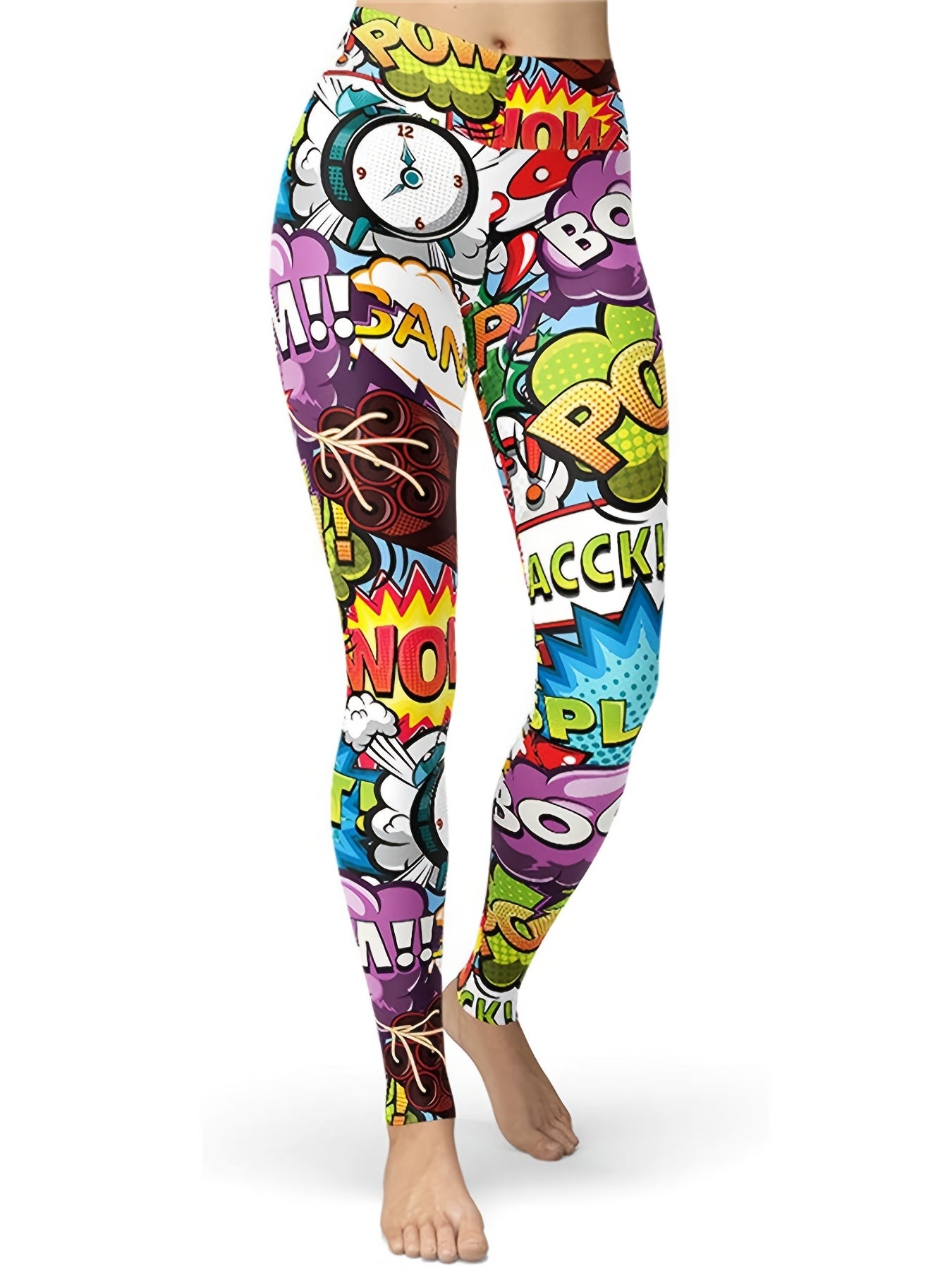 Women's Cartoon Print Leggings High Waist Fitness Pants