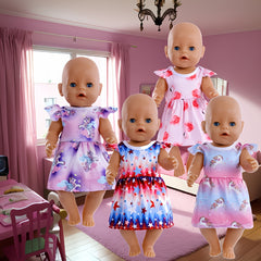 Flamingo Unicorn Themed Doll Clothes for 14-17 Inch Toy Dolls