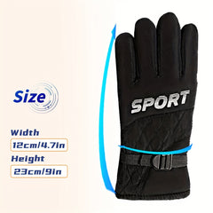 Winter Fleece Lined Warm Gloves Anti Slip Waterproof - Cycling Running Driving