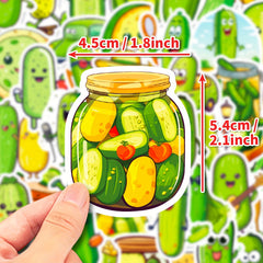 51pcs Pickle Stickers Waterproof for Bottles Laptops Phones