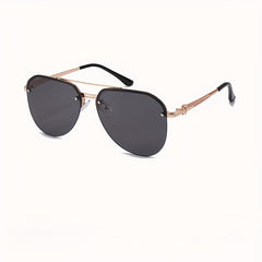 Men's Classic Double Beam Sunglasses Half Rim Sports Glasses