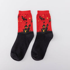 5 Pairs Halloween Novelty Crew Socks Pumpkin Ghost Skull Women's Socks