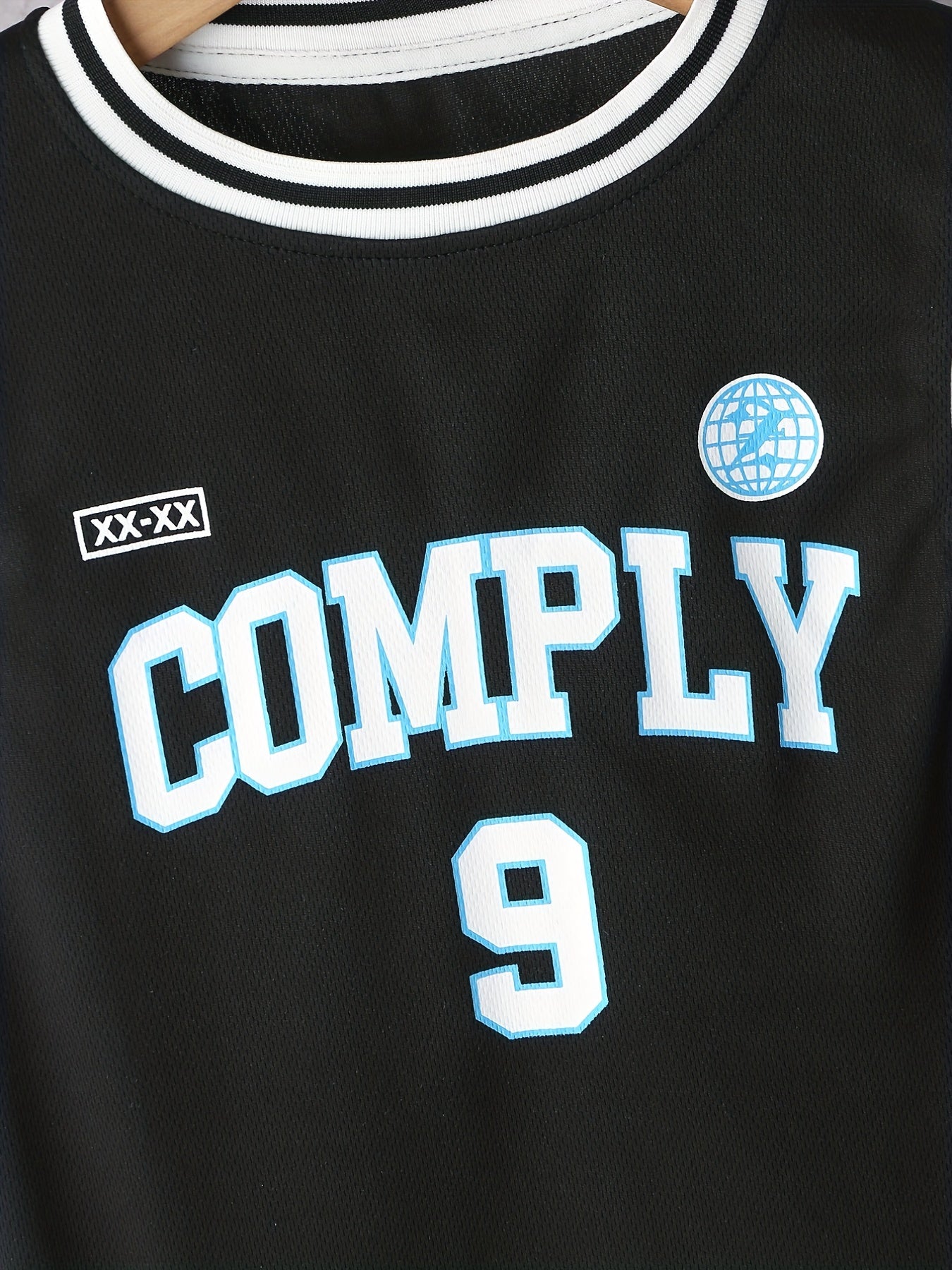 Boys Numbers & Letter Graphic Block T Shirt Top & Shorts Set