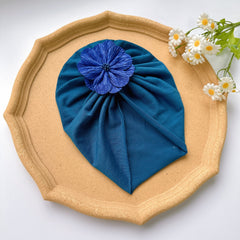 Baby Girls Flower Decor Turban Soft Hair Wrap Headband