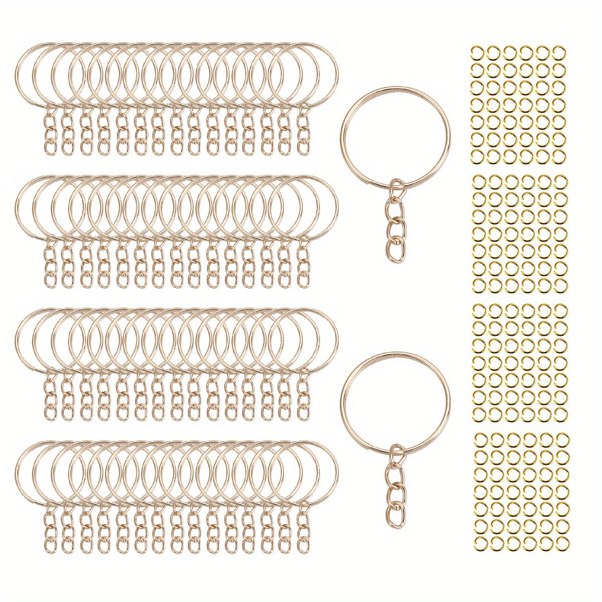 2 Circle Golden Keychain Split Ring Keychain Accessories DIY