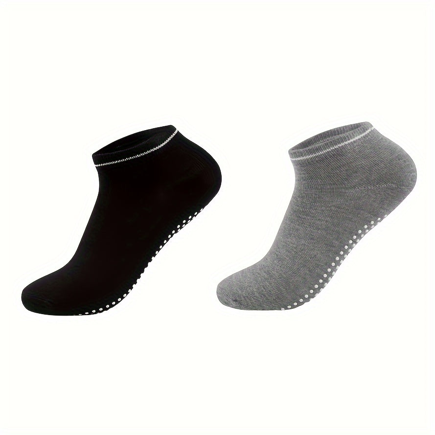 4 Pairs Non Slip Gripper Socks Low Cut Sporty Dance Socks