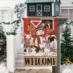 Winter Welcome Snowman Farm Garden Flag