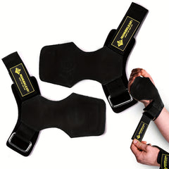 MANUEKLEAR Leather Weightlifting Wrist Straps - Support for Lifting