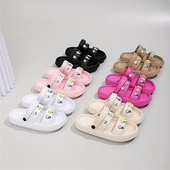 Girls Open Toe Slippers Lightweight Breathable Non-Slip Indoor/Outdoor Slippers