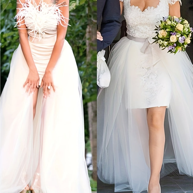 Romantic Tulle Bustle Skirt Women's Floor Length Tutu