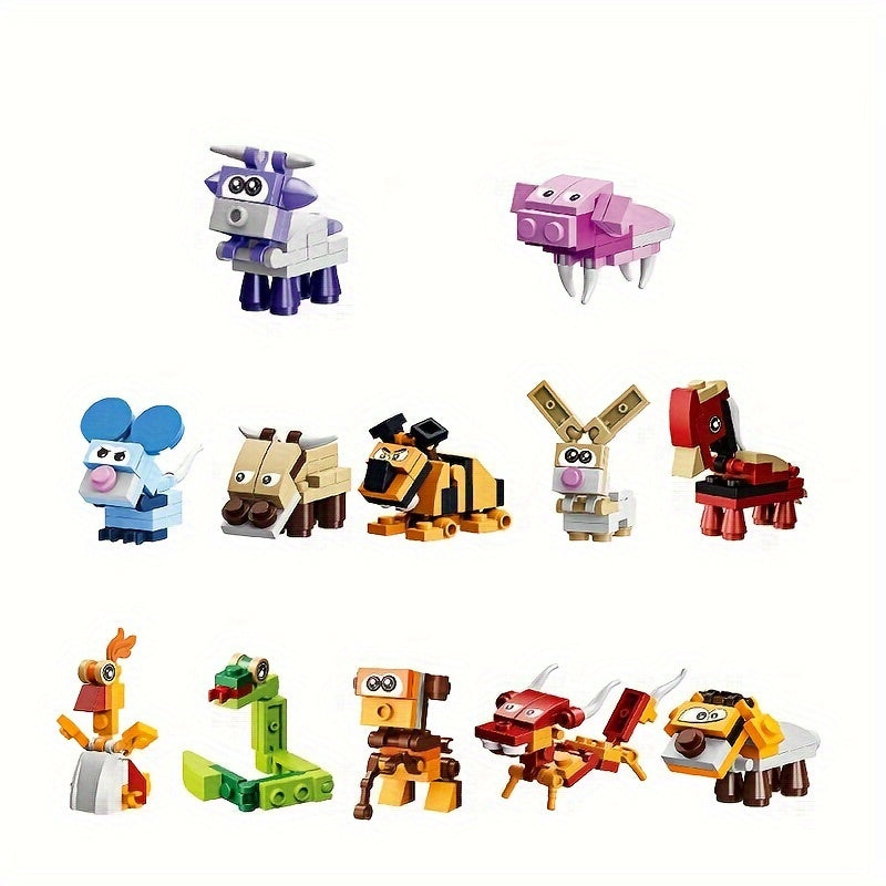3pcs Animal Building Blocks in Vibrant Colors