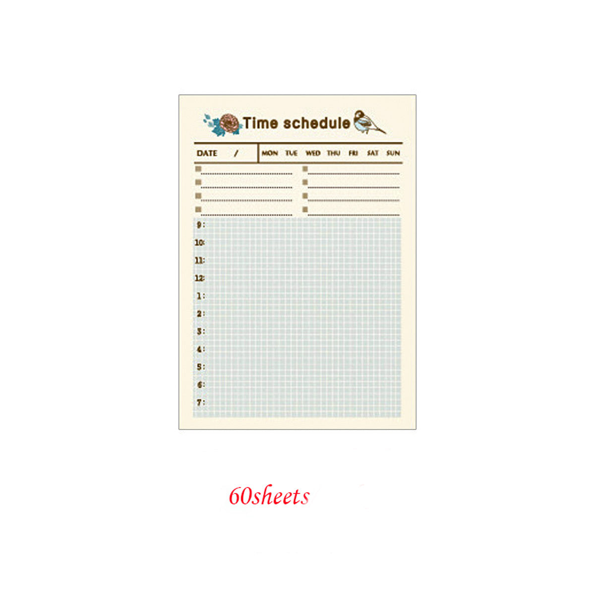 60 Sheet Portable Planner Stay Organized and On Track Daily Schedule