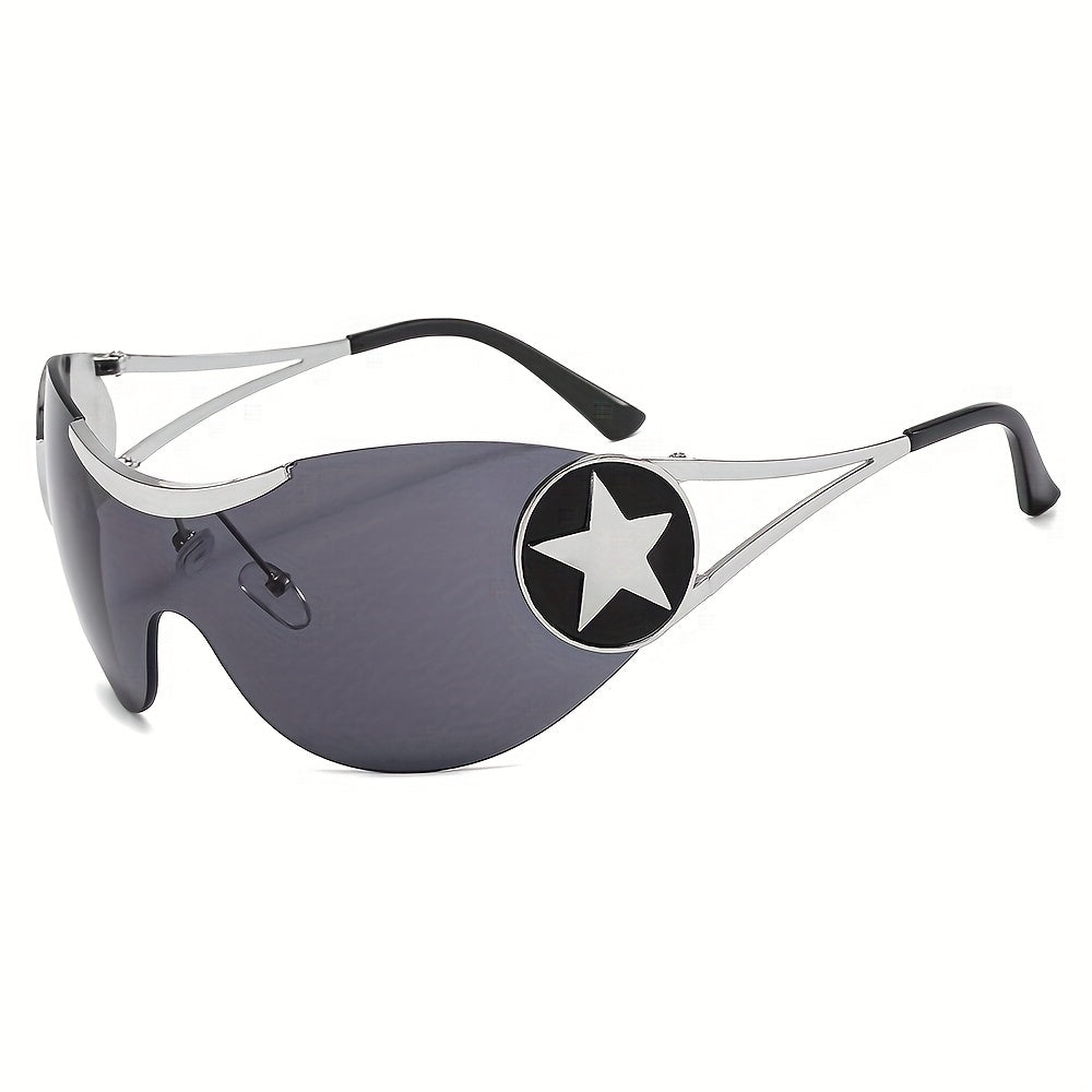 Y2K Pentagram Pattern Sunglasses UV Protection