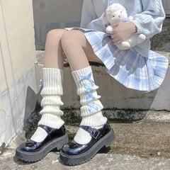 Strappy Rib Knit Leg Warmers Knee High Socks