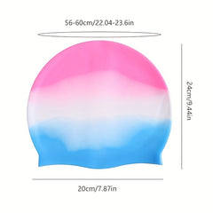 Gradient Silicone Swimming Cap for Adults