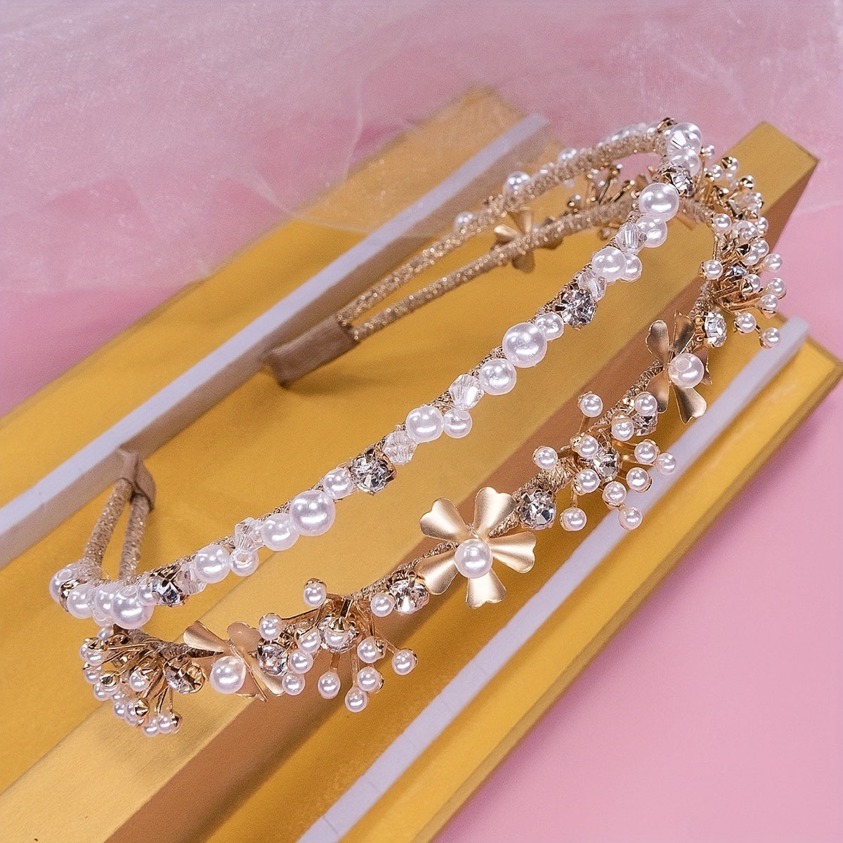 Rhinestone Pearl Headband Bridal Wedding Hair Accessory