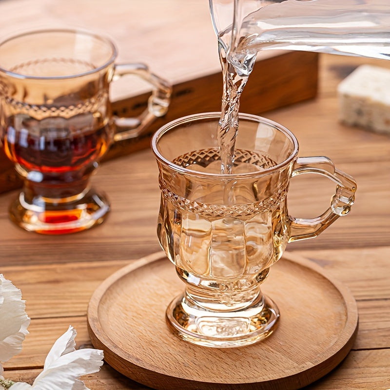 Vintage Amber Glass Cup - 150ml Portable Mini Wine/Coffee Cup for Travel