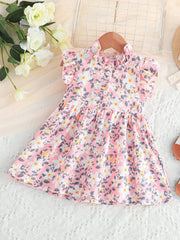 Baby Girls Floral Print Sleeveless Dress for Summer
