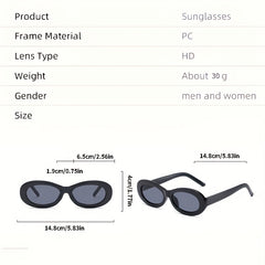Y2K Oval Sunglasses UV400 Anti Glare Glasses for Travel Beach Party Club