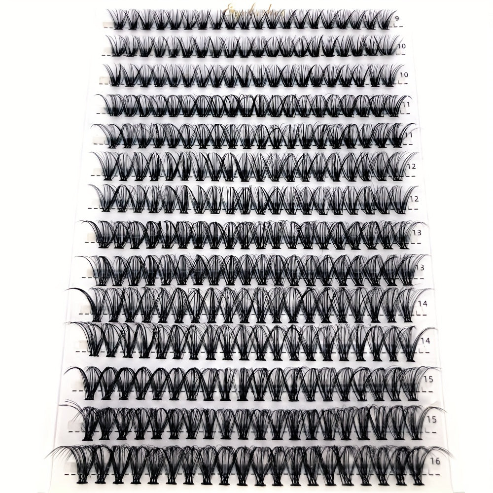 280pcs Clusters Eyelashes 0.07mm D Curl Mixed Length Faux Mink Eyelash Extension