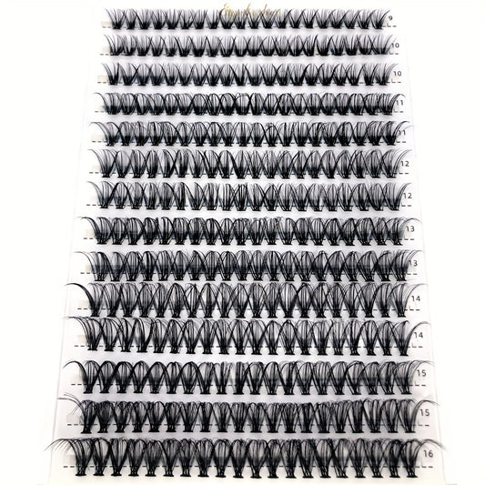 280pcs Clusters Eyelashes 0.07mm D Curl Mixed Length Faux Mink Eyelash Extension