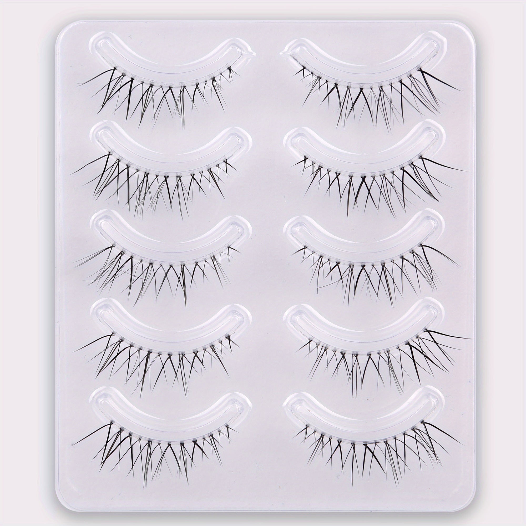5 Pairs Natural Wispy False Eyelashes Faux Mink Cat Eye Long Lasting