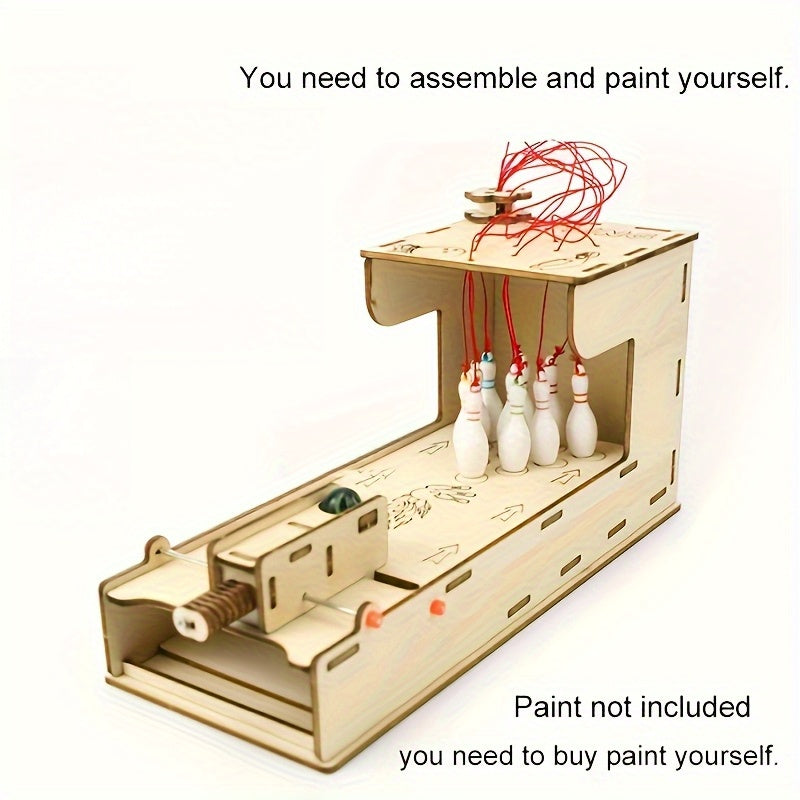 DIY 3D Wooden Bowling Puzzle Educational Crafting Kit