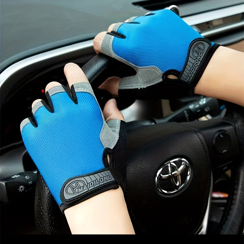 1 Pair Non Slip Half Finger Sports Thin Fitness Mountaineering Fishing Gloves