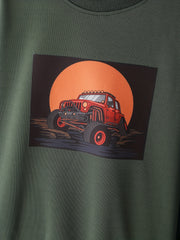 Boy's Cartoon Car Sweatshirt & Sweatpants Set for Spring Fall