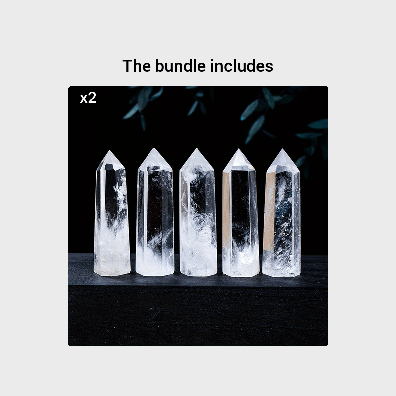 Clear Quartz Energy Tower Rainbow Column Desk Decoration Healing Seven Chakras