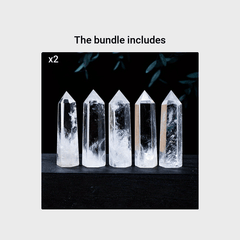 Clear Quartz Energy Tower Rainbow Column Desk Decoration Healing Seven Chakras