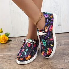 Halloween Scary Wacky Pumpkin Ghost Skate Shoes