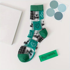 Heart Floral Mesh Socks Women's Stockings Hosiery