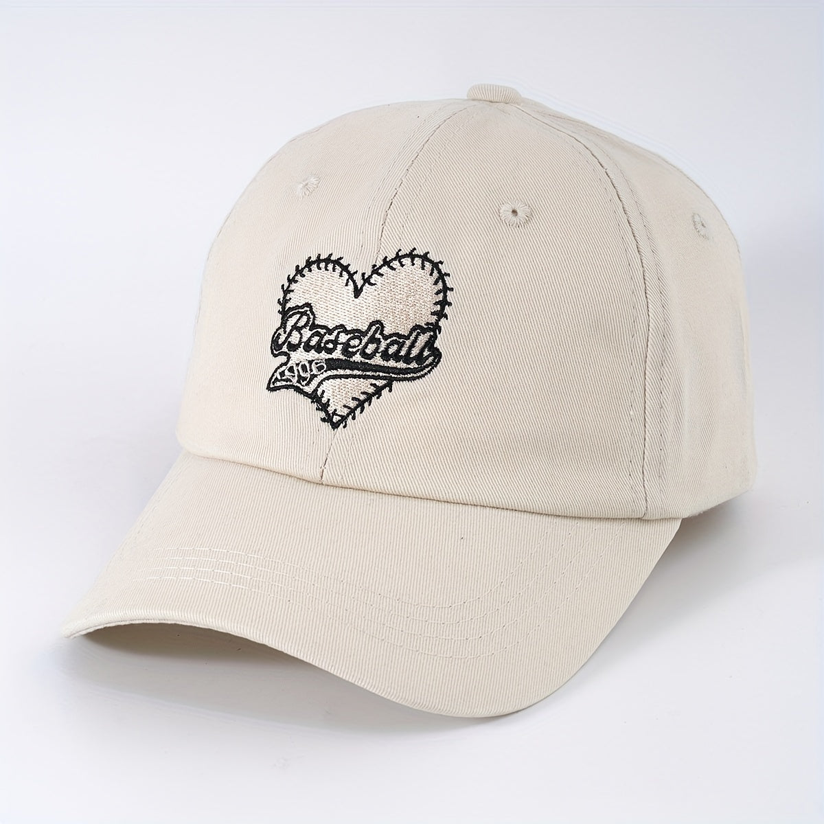 Vintage Heart Embroidery Baseball Cap Unisex Couple Sun Hat