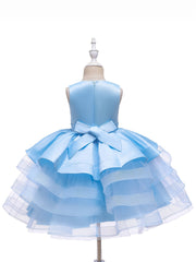 Girls Sleeveless Puffy Princess Dress Flowers Mesh Tutu Dress
