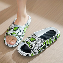 Men's Camo Platform Slides Non Slip Slippers for Indoor Outdoor Shower