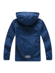 Boys Windbreaker Fleece Lining Hooded Jacket Long Sleeve Zip Up