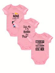3pc Rompers Infant Toddler Letter Print Jumpsuit