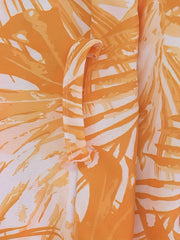 Leaf Print Button Up Maxi Dress