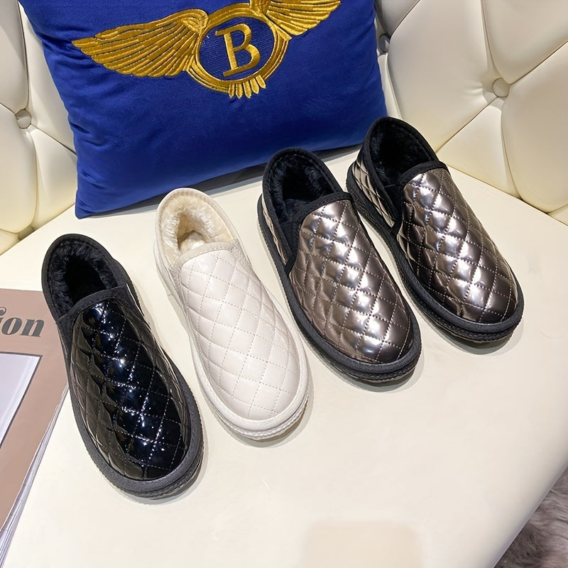 Women's Plush Inner Thermal Walking Shoes Anti-slip Loafers