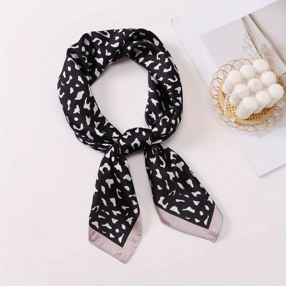 Leopard Print Bandana Vintage Silk Headscarf