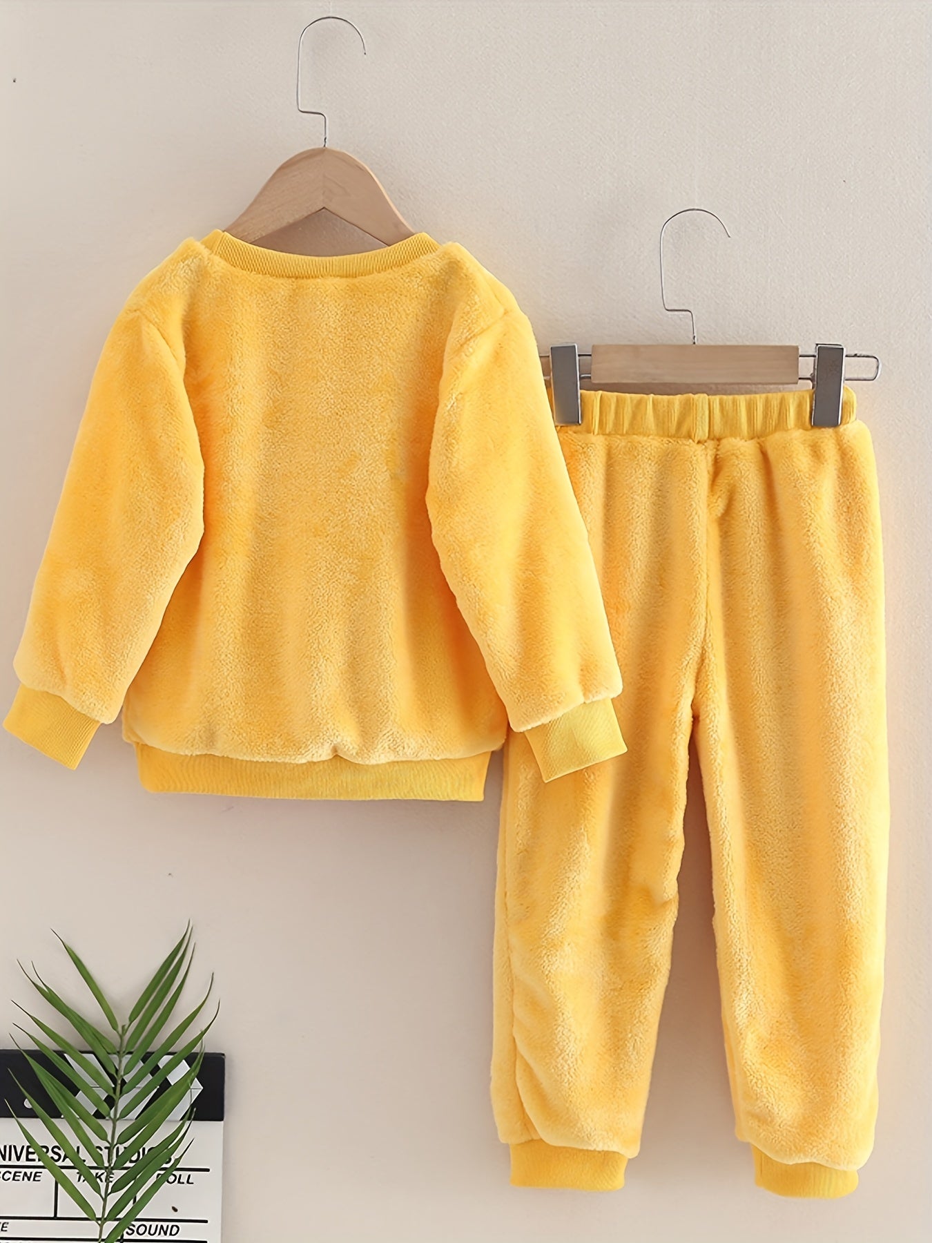 Boy's Tiger Embroidery Fleece Flannel 2pcs Set