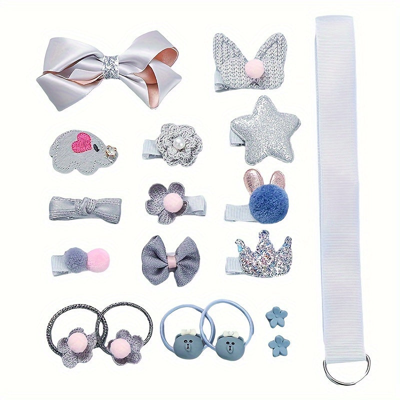 18pcs Princess Crown Hair Clip Set for Children
