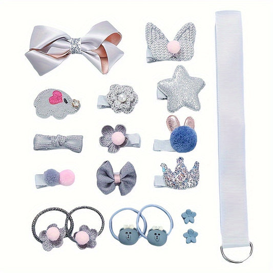 18pcs Princess Crown Hair Clip Set for Children