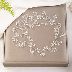 Western Wedding Hair Crown Floral Pearl Ornaments
